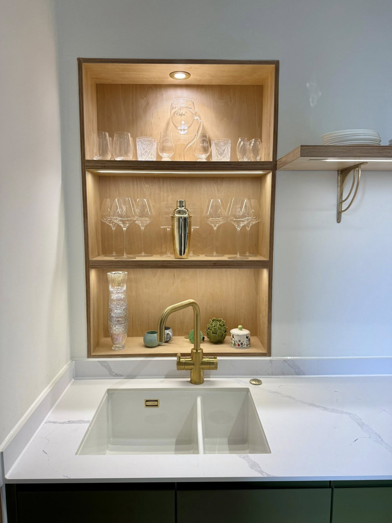 Modern kitchen design in Edinburgh with practical layout and stylish lighting
